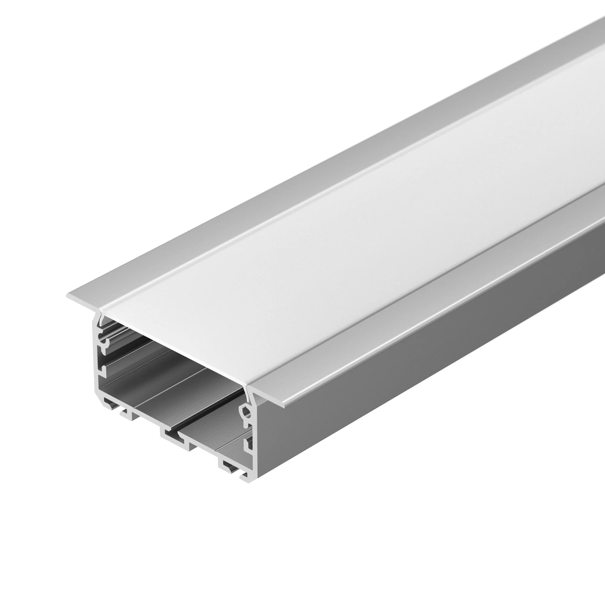 Профиль KLUS-POWER-W50-FS-2000 ANOD 028919 - Алюминиевый анодированный встраиваемый профиль для светодиодных лент и линеек. Габаритные размеры (LхWхH): 2000x66x25 мм. Ширина площадки для ленты 48 мм. Экраны, заглушки и другие аксессуары приобретаются отде