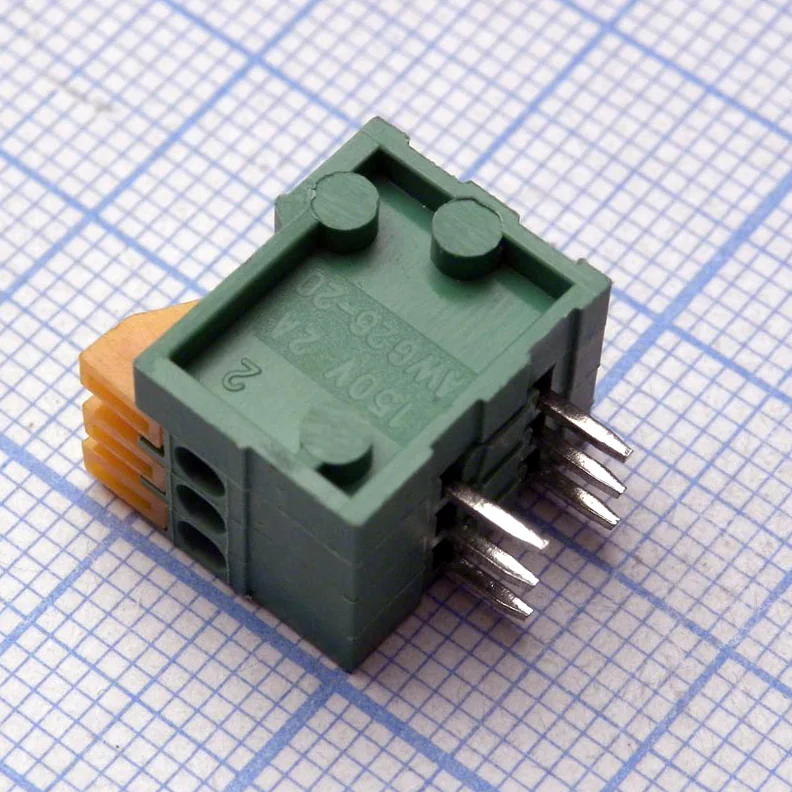 DG141R-2.54-03P-14-00A(H) - Нажимной безвинтовой клеммный блок 3 контакта. Зажим типа торцевой контакт. Серия DG141R-2.54