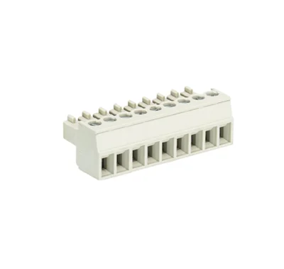Розетка Wiecon 8513 B / 9 - Розеточный разъем, угловой, на кабель, шаг 3,5 мм, 9 полюсов, номинальное сечение: 1,5 мм кв., винтовая фиксация провода, 250V, 8А, с маркировкой, цвет: серый, серия 8513 B