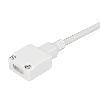 Коннектор питания для ленты ARL-PV (15.5x6mm) 029397 - Герметичный коннектор для подключения питания светодиодных лент ARL-50000PV и ARL-10000PV , тип WP2, к сети 230V. Корпус IP65. Провод 600мм, 2х1мм2. Максимальный допустимый ток 3А. Цена за 1шт.