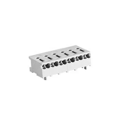 Клемма Wiecon 8520 B / 6 OB - Вилочный разъем, горизонтальный, на плату, под штырь, шаг 3,5 мм, 6 полюсов, фиксация на плате пайкой, 250V, 4А, без маркировки, цвет: серый, серия 8520 B