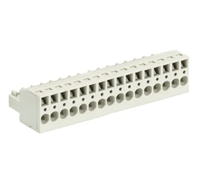 Розетка Wiecon 8513 BFK/16 TOP OB - Розеточный разъем, прямой, на кабель, шаг 3,5 мм, 16 полюсов, номинальное сечение: 1,5 мм кв., пружинная фиксация провода, 250V, 8А, без маркировки, цвет: серый, серия 8513 BFK