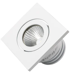 Светодиодный светильник LTM-S50x50WH 5W Day White 25deg 020758 - Врезной квадратный мебельный светильник 5Вт, корпус белый алюминий. Цвет ДНЕВНОЙ БЕЛЫЙ 4000K. Светодиод 1х5W Bridgelux. CRI>80, Св.поток 350-400лм, наклоняемая ось, угол 25°. Питание 180-240