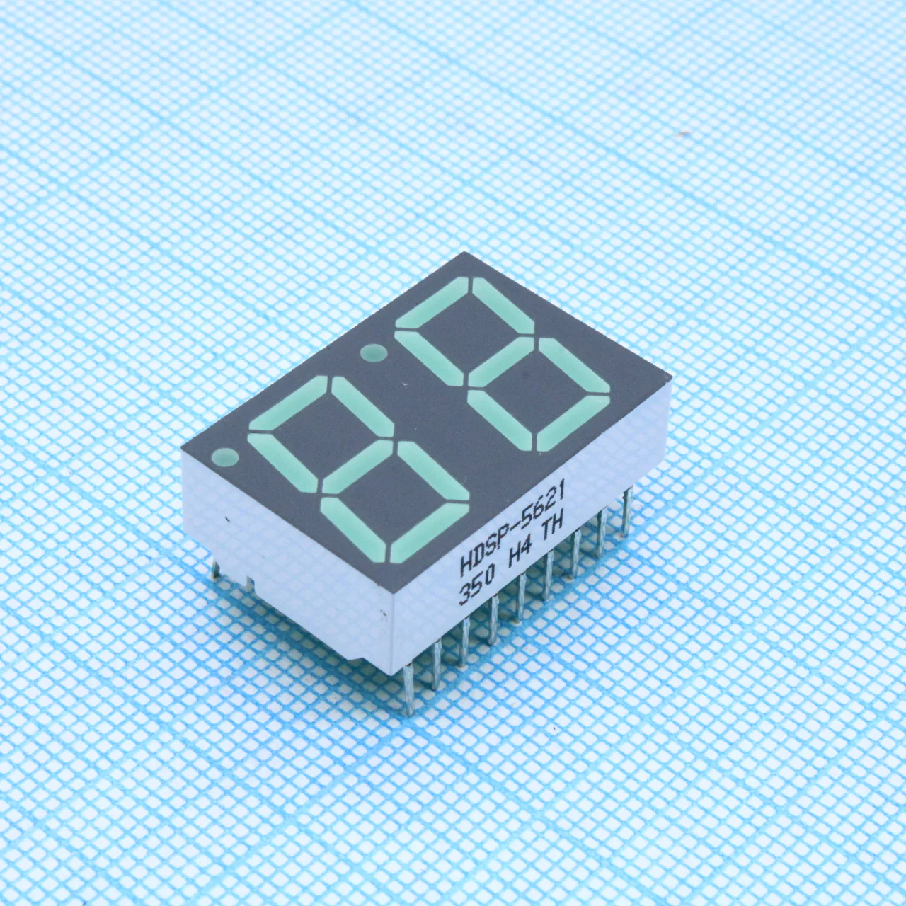 HDSP-5621 - Семисегментный двухразрядный светодиодный индикатор, высота символа 14.2 мм (0.56"), Общий анод, Зеленый