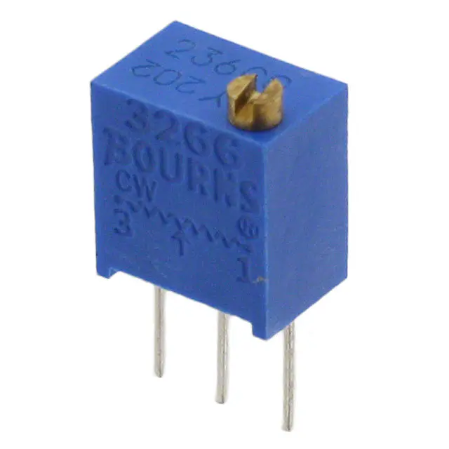 TSR-3266Y-101R - Потенциометр многооборотный керметный 100Ом 0.25Вт ±10% 12 ±2 оборотов, (6.7 X 4.7 X 7.2мм)