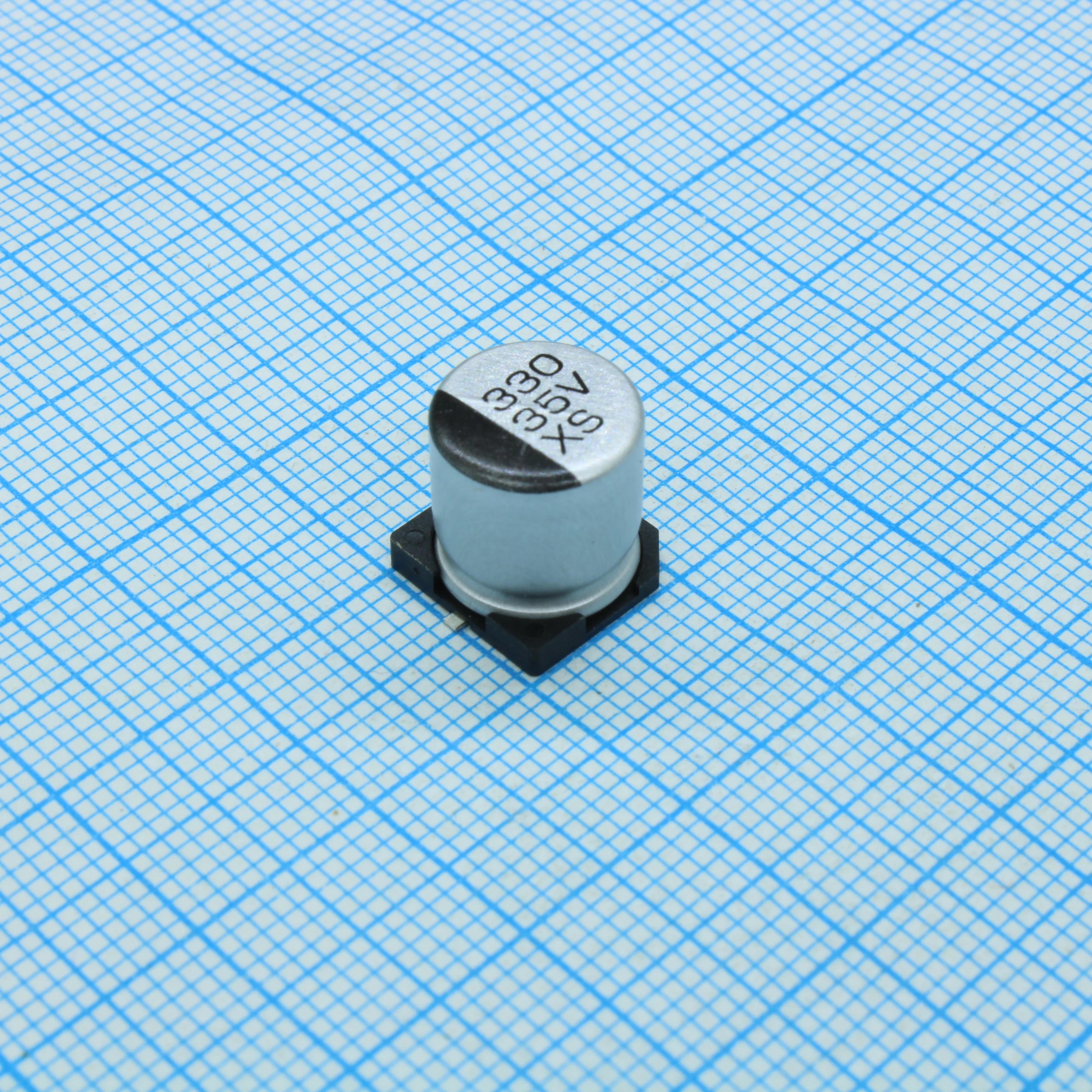 TS13C01V331MKT000R - Конденсатор алюминиевый электролитический SMD 330мкФ 35В ±20% (10 X 10.5мм) 300мА 2000час 85°С лента на катушке