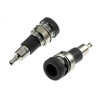 Z010 4MM PANEL JACK BLACK - Гнездо Z010 4 мм на панель jack черный, на панель под пайку