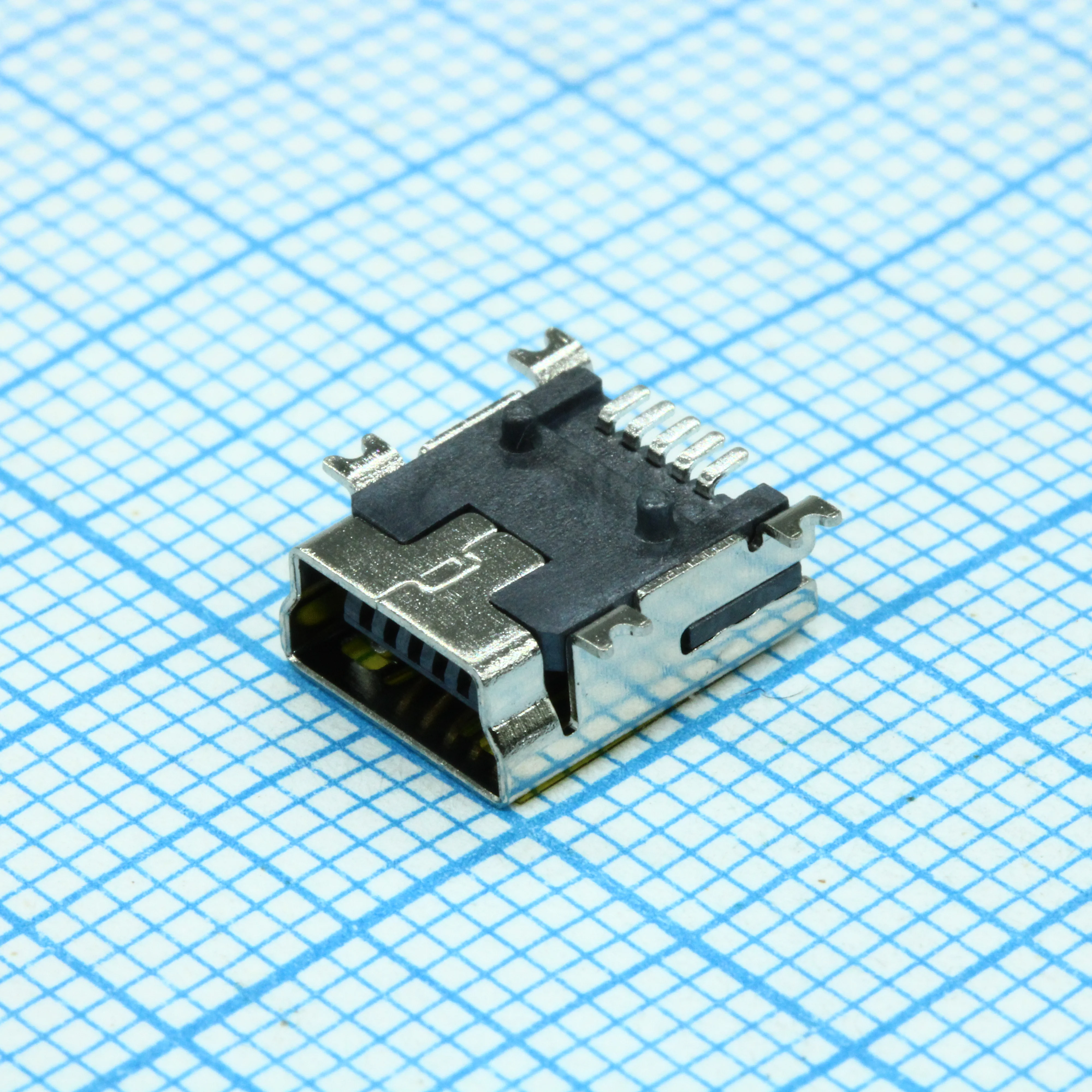 DS1104-BN0SRS - Разъем Mini USB тип B, USB 2.0, розетка, 5 выводов, для поверхностного монтажа