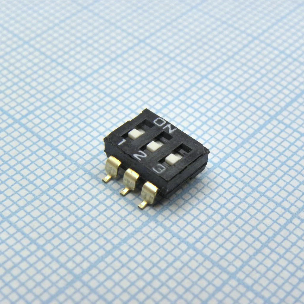 DMR-03-V - Движковый переключатель 3 группы SMD монтаж 2.54мм 25мА 24В