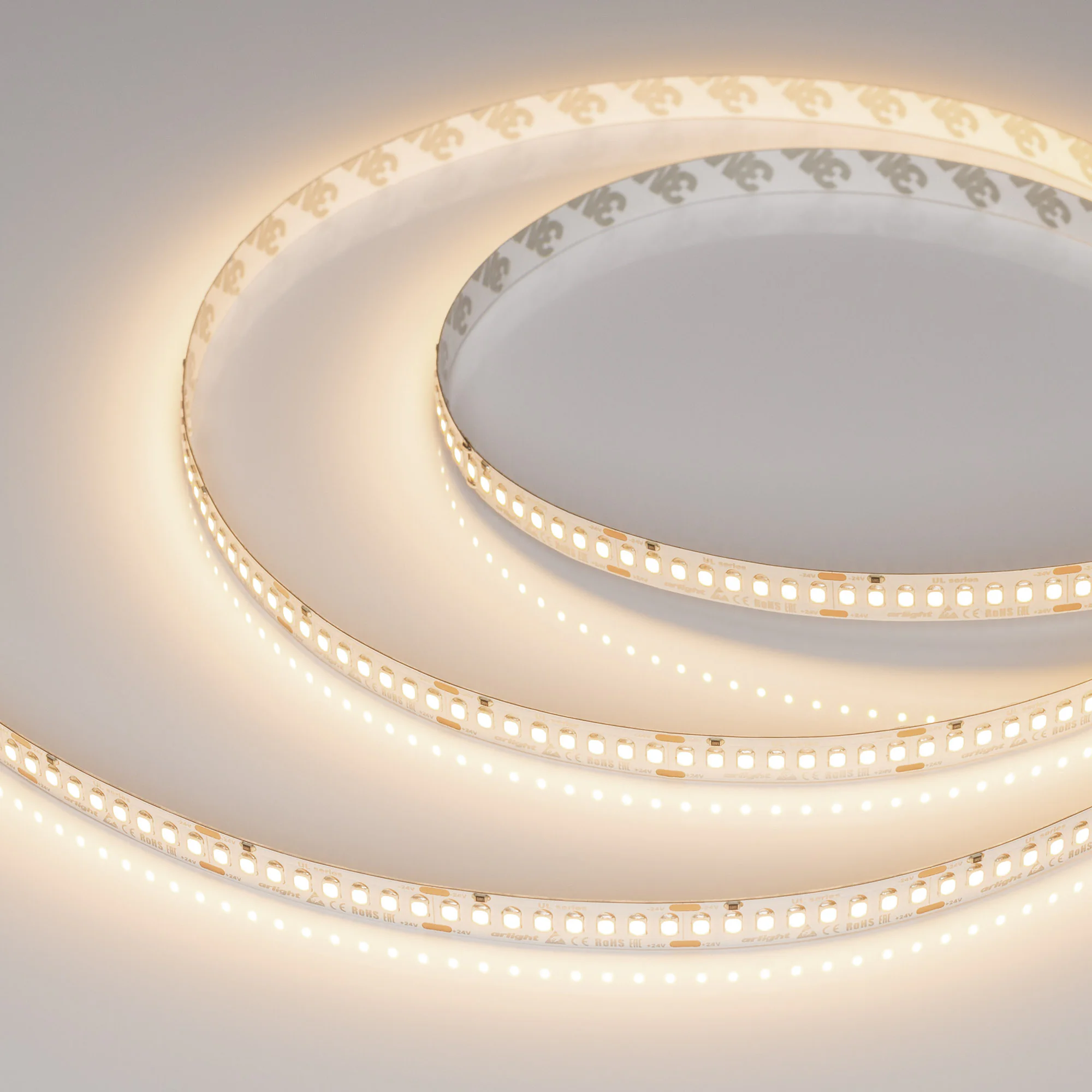 Лента UL-A200-10mm 24V Warm3000 (20 W/m, IP20, 2835, 5m) 037224 - Светодиодная лента UL-A200, открытая. Светодиоды 2835, 200 шт/м (1000 шт на 5 м). Белая плата 10 мм, скотч 3M. Цвет ТЕПЛЫЙ 3000 K, CRI> 90, угол рассеивания 120°. Напряжение питания 24 В, м