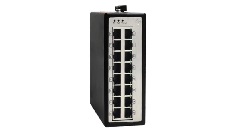 Коммутатор неупр. DSW-A16K000G - Коммутатор неуправляемый, 16 портов RJ-45, 10/100BaseT, номинальное напряжение 12/24/48 VDC и 24 VAC, IP30, рабочая температура: -40°C~+75°C, монтаж DIN35