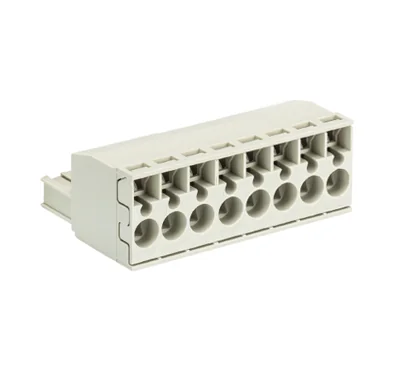 Розетка Wiecon 8113 BFK / 8 TOP K OB - Розеточный разъем, угловой, на кабель, шаг 5 мм, 8 полюсов, номинальное сечение: 2,5 мм кв., пружинная фиксация провода, 400V, 12А, без маркировки, цвет: серый, серия 8113 BFK