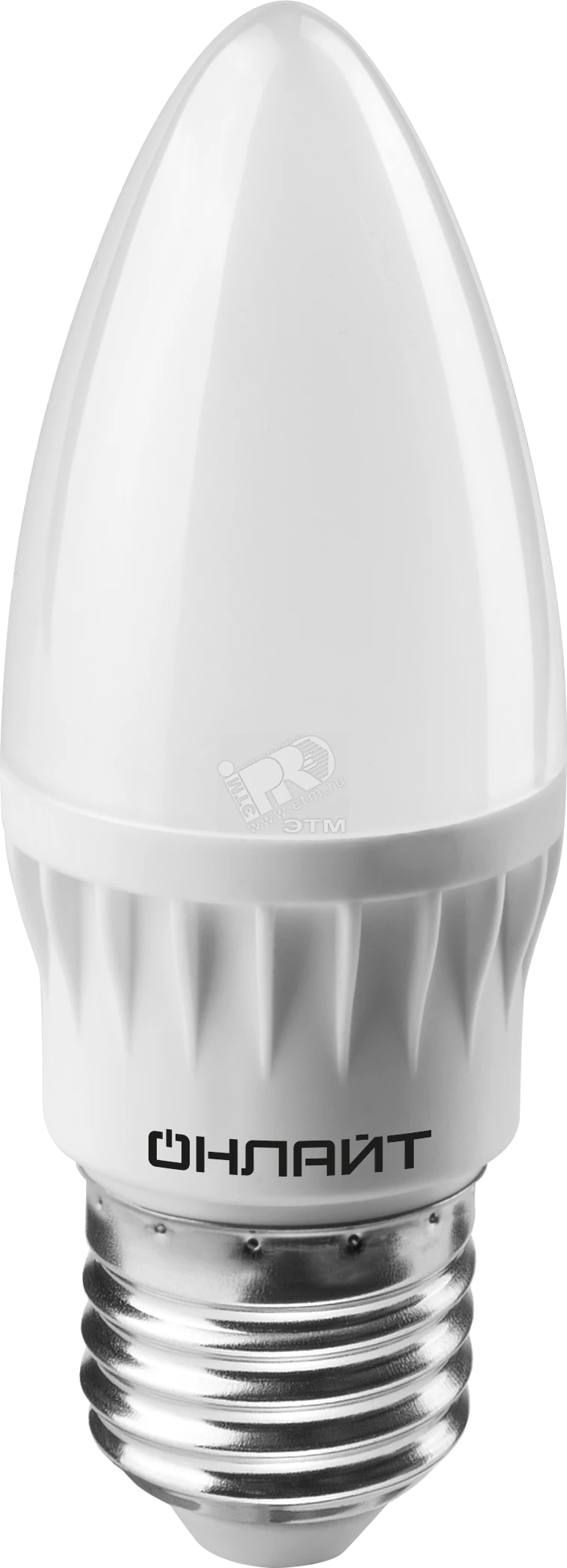 Лампа светодиодная LED 8вт E27 теплый матовая свеча 19741