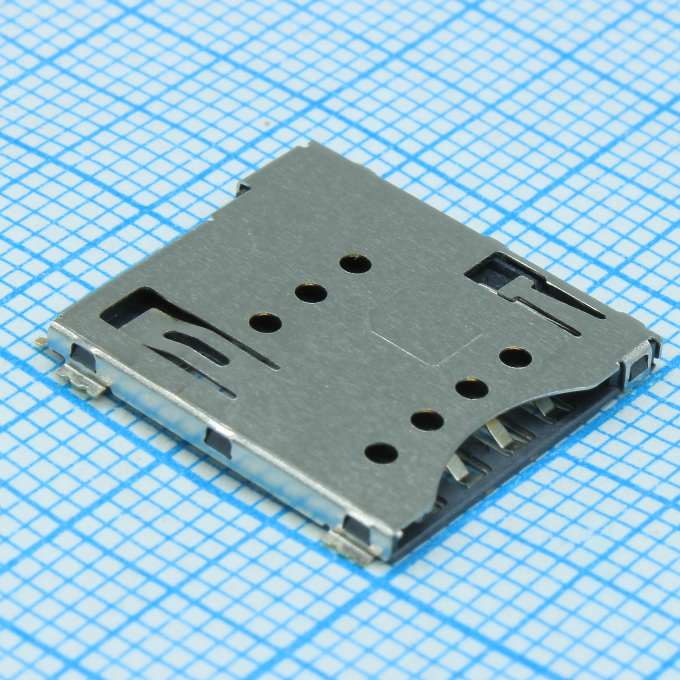 SIM7100-6-1-15-00-A - Разъем микро SIM карты 6 контактов шаг 1.27мм угловой SMD лента на катушке