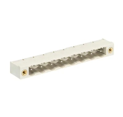 Вилка Wiecon 8413 S / 8 GF OB - Вилочный разъем, вертикальный, на плату, с монтажными фланцами, шаг 7,62 мм, 8 полюсов, фиксация на плате пайкой, 690V, 12А, без маркировки, цвет: серый, серия 8413 S GF