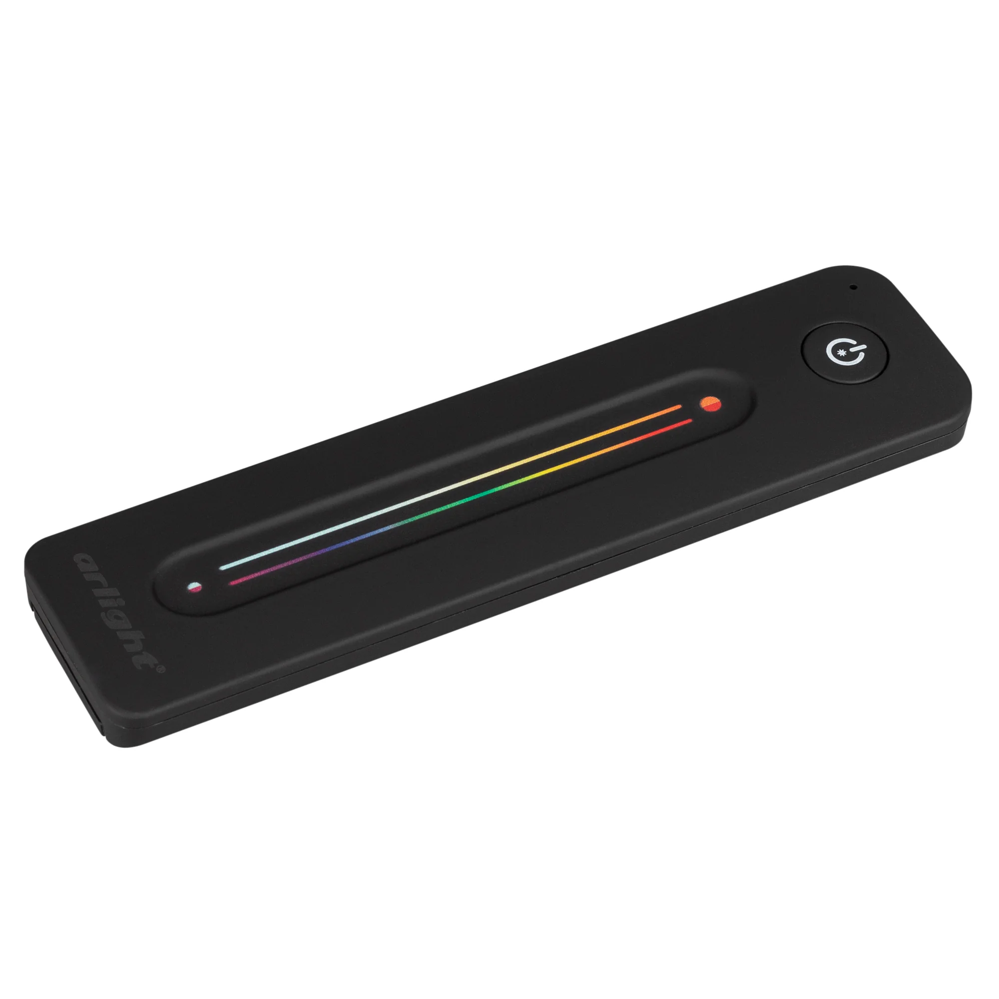Пульт SMART-R45-MULTI Black (1 зона, 2.4G) 032987 - Пульт-слайдер 2.4 ГГц черного цвета для управления RGB+MIX источниками света. 1 зона управления, память пользовательских настроек. Питание 3VDC (CR2032). Габариты 139x36x11 мм. Изготовлен из пластика с п