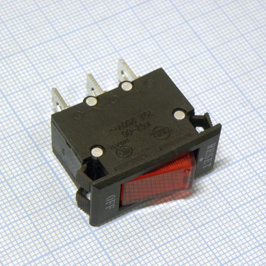SWR-IRS-1-R10 С авт. откл. 10A (KB-001) - Переключатель клавишный с подсветкой, автомат