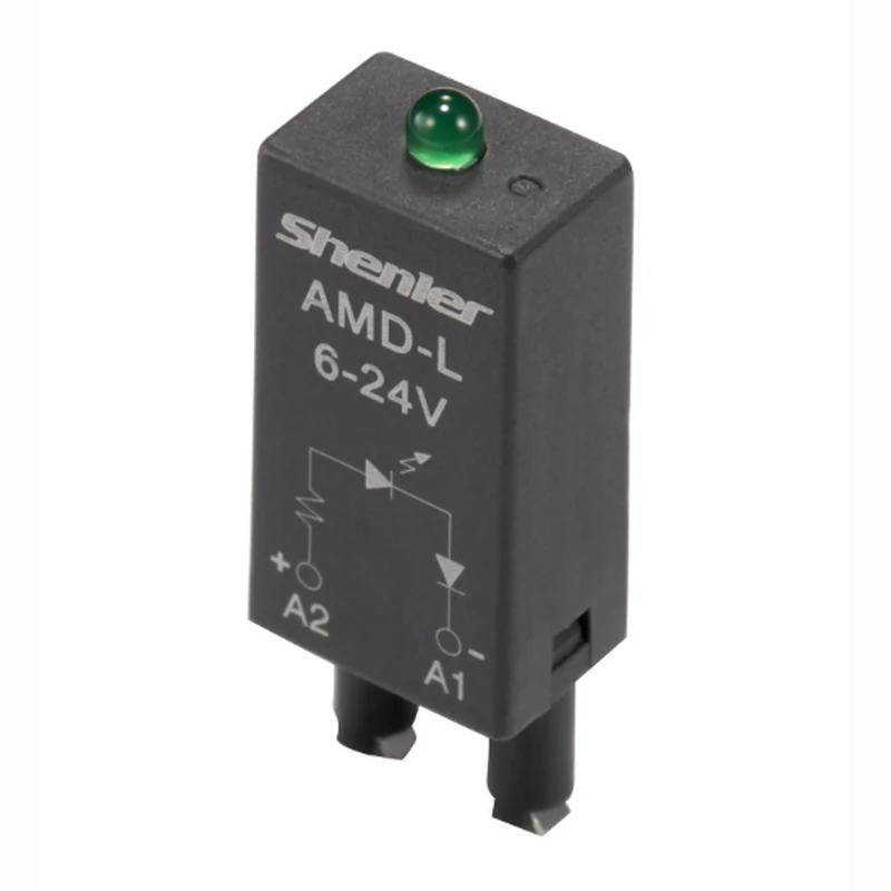 Модуль AMD-LDD1 110-240V DC - Модуль для реле, 110 - 240VDC, зеленый светодиод, диод (+А1/-А2), цвет: черный, для колодок: SRU, SKF14, SKC, SKB, STB, SRC*-E, SRB, GZT, GZM, GZS, GZMB, ES32