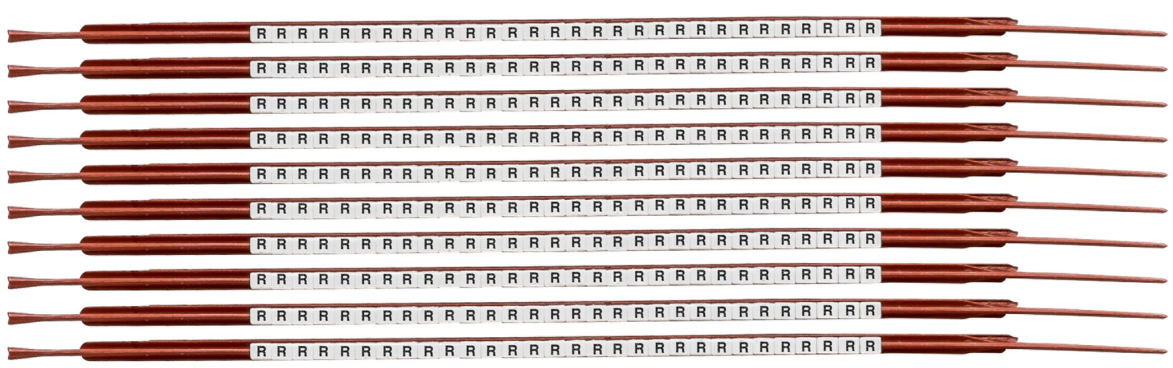 brd132977 - SCN-03-R клипсы белые, 300шт/упак, для провода 1-1.3мм диаметра, легенда R