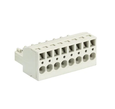 Розетка Wiecon 8513 BFK/ 8 TOP OB - Розеточный разъем, прямой, на кабель, шаг 3,5 мм, 8 полюсов, номинальное сечение: 1,5 мм кв., пружинная фиксация провода, 250V, 8А, без маркировки, цвет: серый, серия 8513 BFK