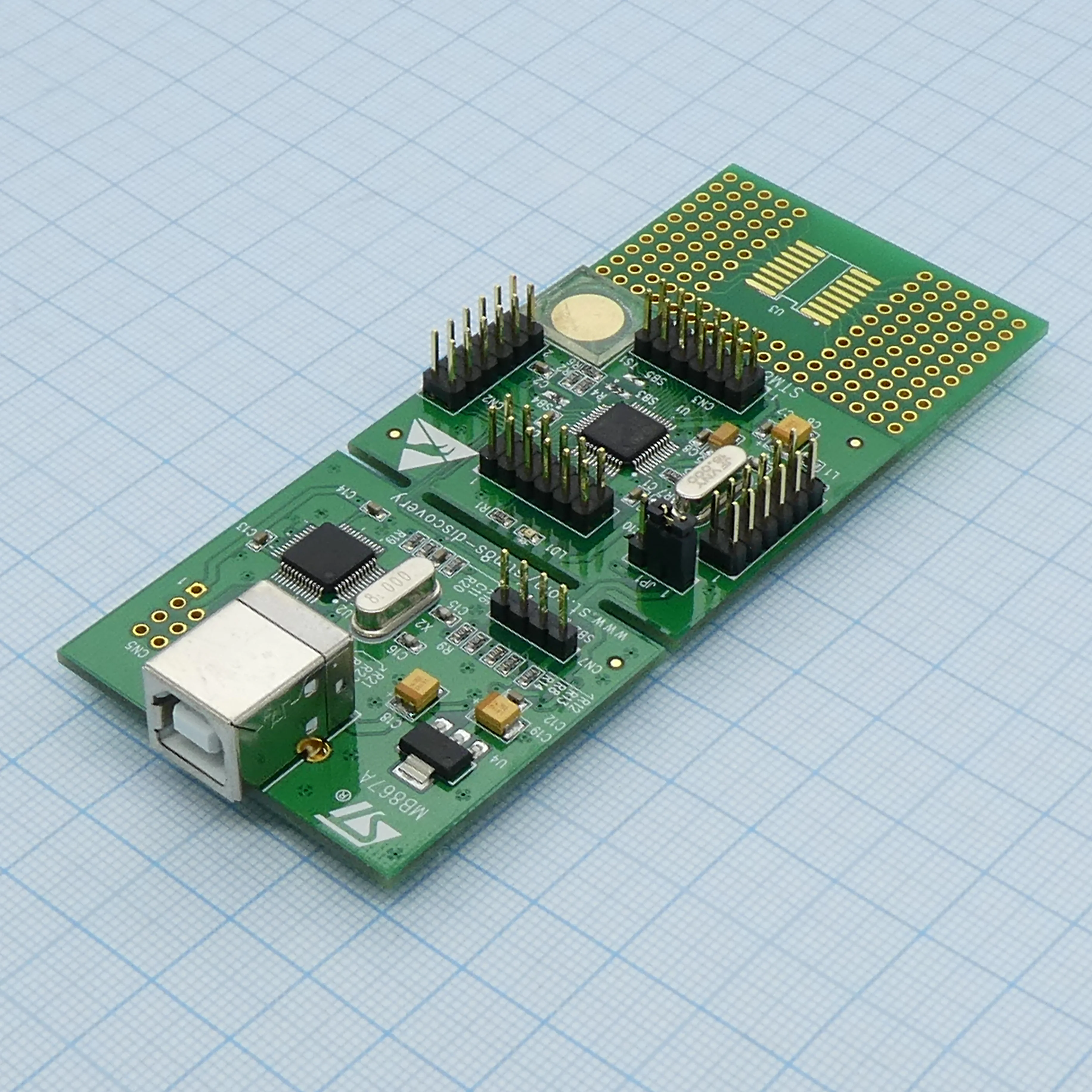 STM8S-DISCOVERY - Отладочный комплект для STM8S (установлен на плате STM8S105C), встроенный дебаггер ST-Link, питания от USB