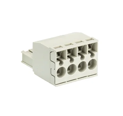 Розетка Wiecon 8213 BFK / 4 TOP K OB - Розеточный разъем, угловой, на кабель, шаг 5,08 мм, 4 полюса, номинальное сечение: 2,5 мм кв., пружинная фиксация провода, 400V, 12А, без маркировки, цвет: серый, серия 8213 BFK