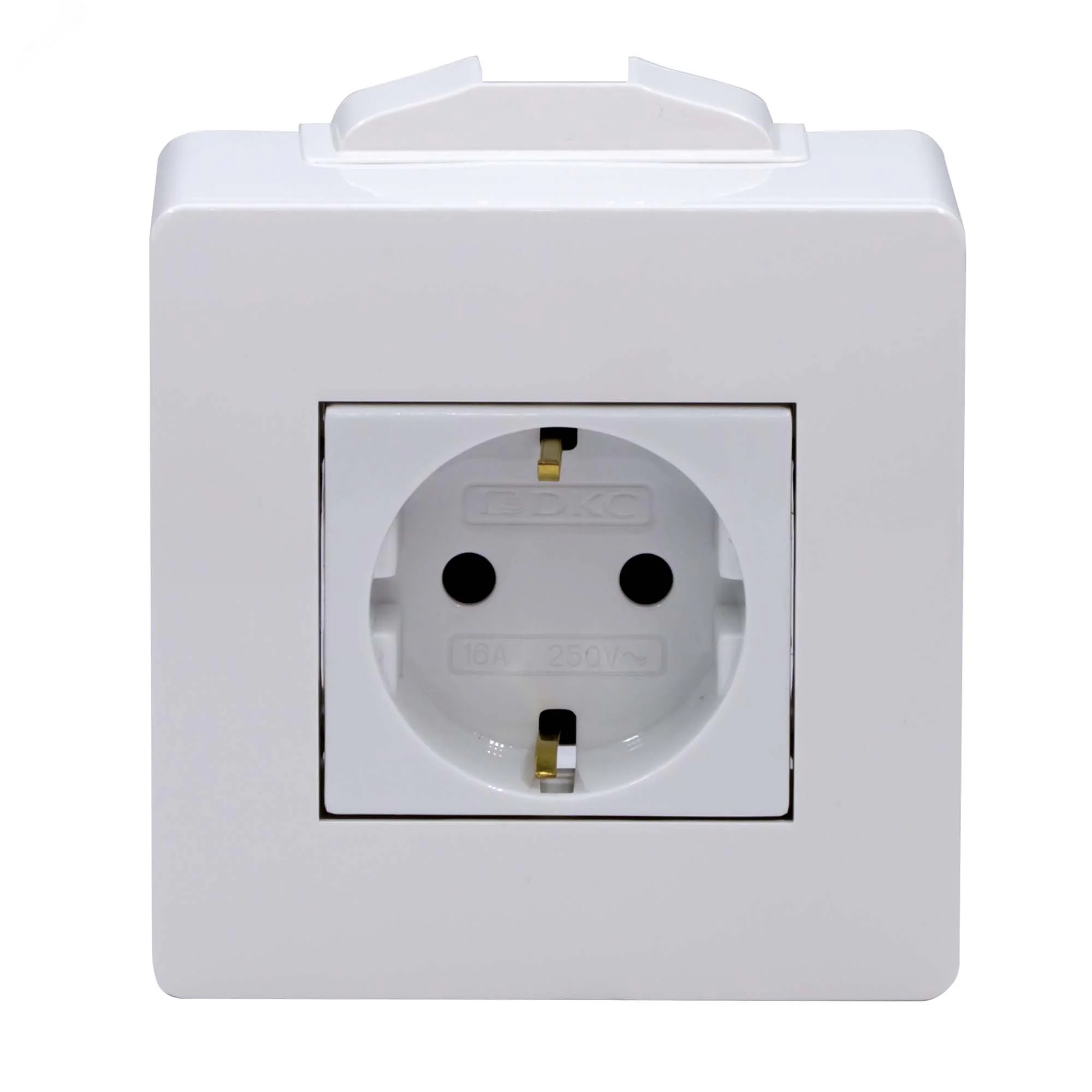 Коробка 1-м ОП PDD-N60 16А IP00 с заземл. с силовой роз. BRAVA 2мод. бел. 10482