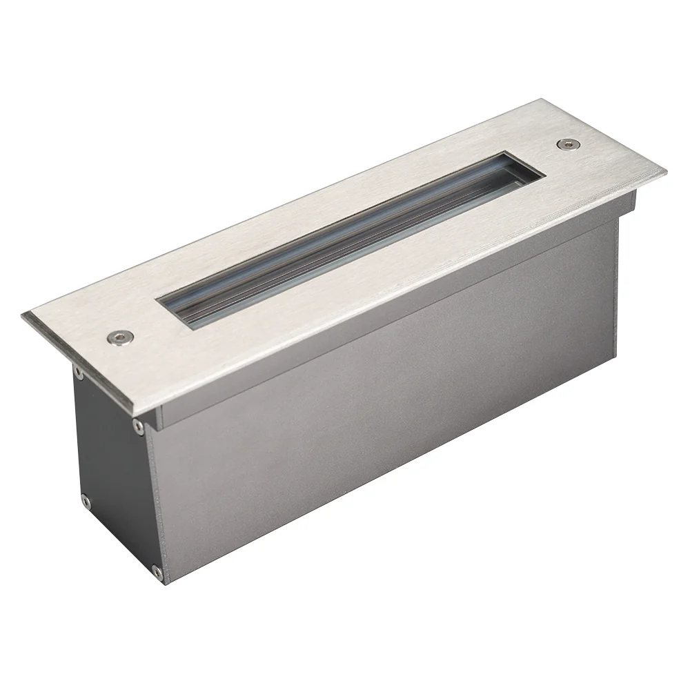 Светильник LTD-LINE-TILT-S210-8W Warm3000 (SL, 120 deg, 230V) 024944 - Встраиваемый светодиодный светильник для грунта и пола. Мощность 8Вт, световой поток 430лм, цвет ТЕПЛЫЙ 3000К. CRI(Ra)>80, угол 120° асимметричный, наклон луча 30°. Прямоугольный влаго