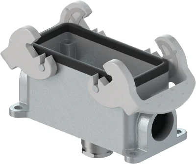 Закрытое основание разъема 72.333.2435.0 - Основание разъема на панель, закрытое, типоразмер 24B, с уплотнителем, 1 кабельный ввод M25x1,5, IP54, с нижним расположением, с двумя защелками, без защитной крышки, материал корпуса: алюминиевый сплав
