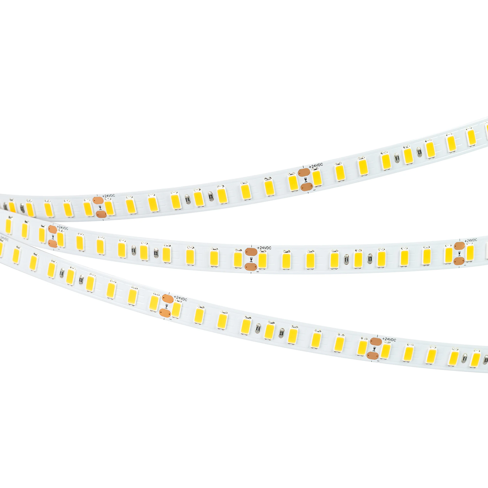 Лента ULTRA-C126-10mm 24V Warm2700 (14.4 W/m, IP20, 5630, 5m) 040223 - Светодиодная лента ULTRA-C126, открытая IP20. Светодиоды 5630, 126 шт/м (630 шт на 5 м), белая плата, ширина 10 мм, скотч 3M. Цвет ТЁПЛЫЙ 2700 K, цветопередача CRI>80, угол 120°. Питан