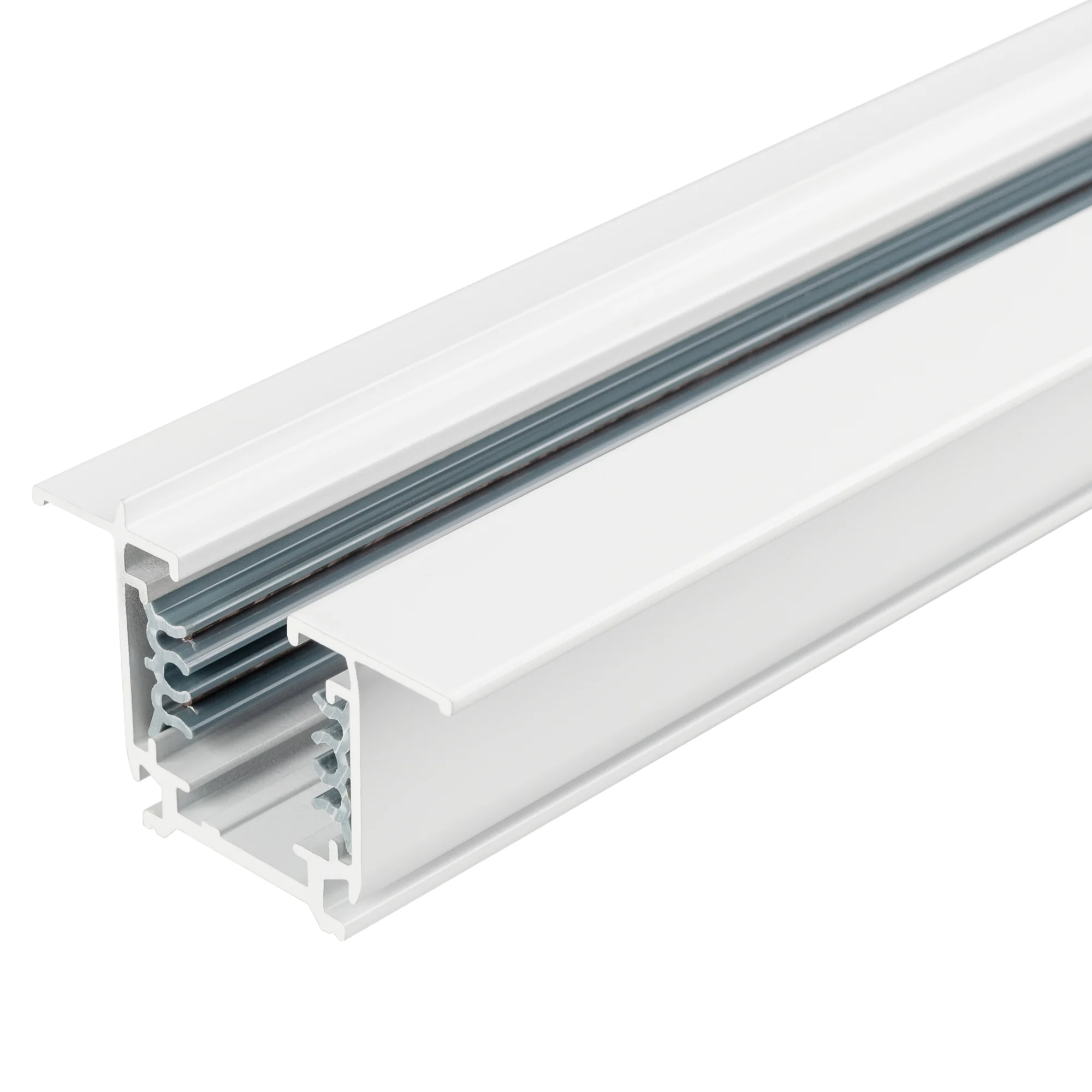Трек встраиваемый LGD-4TR-TRACK-F-1000-WH-M (C) 032761(1) - 3-фазный встраиваемый трек 4TR, на 4 провода, длина 1м. Цвет белый глянцевый. Коннектор питания и заглушка приобретаются отдельно. Размер ДxШxВ: 1000x56x33мм. Ширина встраиваемой части 32,4 мм. П