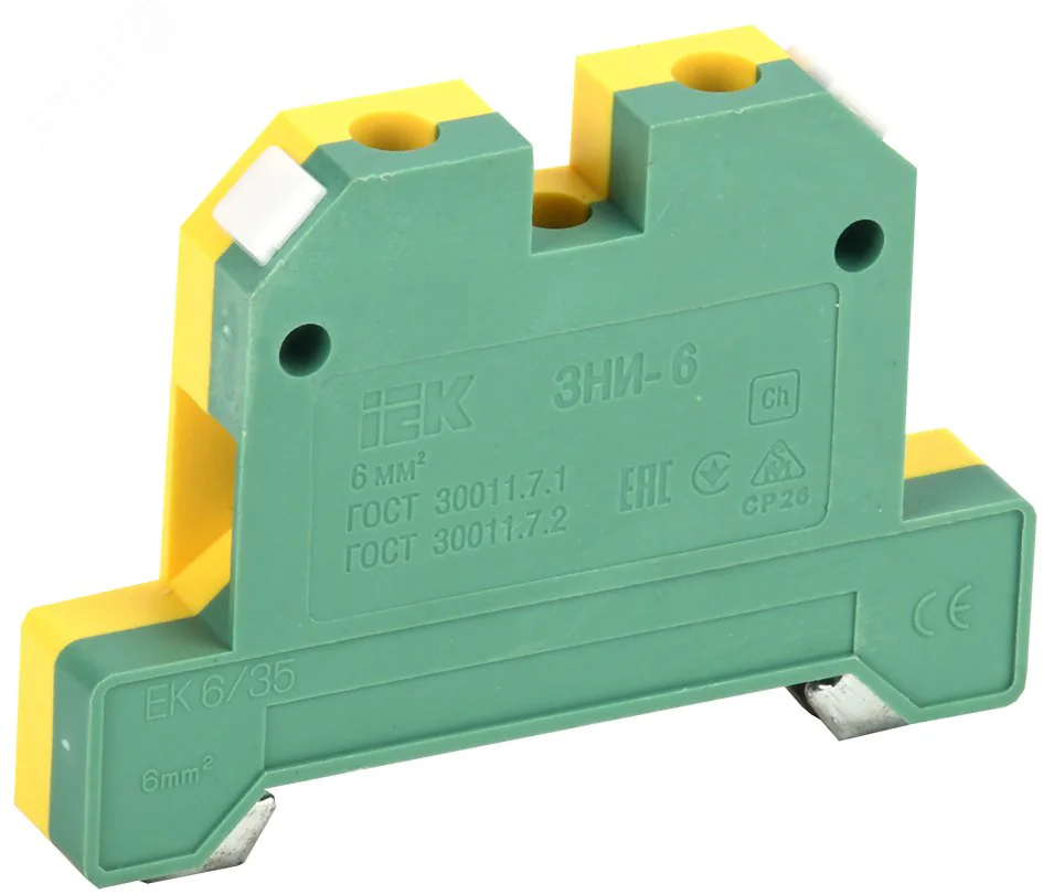 Зажим наборный ЗНИ-6PEN 6кв.мм (JXB-земля) YZN20-006-K52