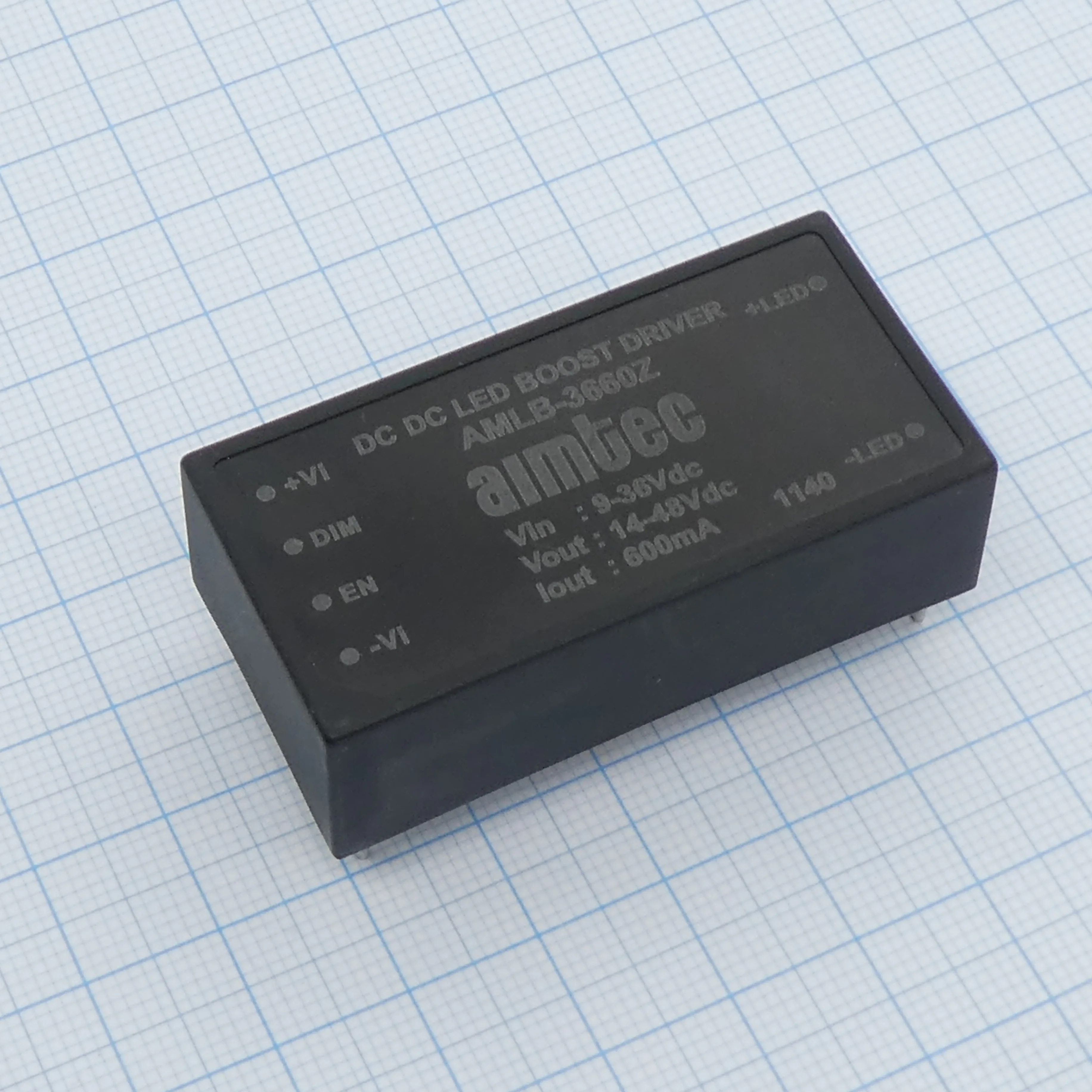 AM10EW-4803SH30-NZ - DC/DC, 10Вт, вход 18…75В, выход 3.3В/2.4А, изоляция 3000В DC, КПД 79%, максимальная емкостная нагрузка не более 5400мкФ, вход On/Off, 2x1", 51.5x26.5x12мм, -40…85°C, пластик