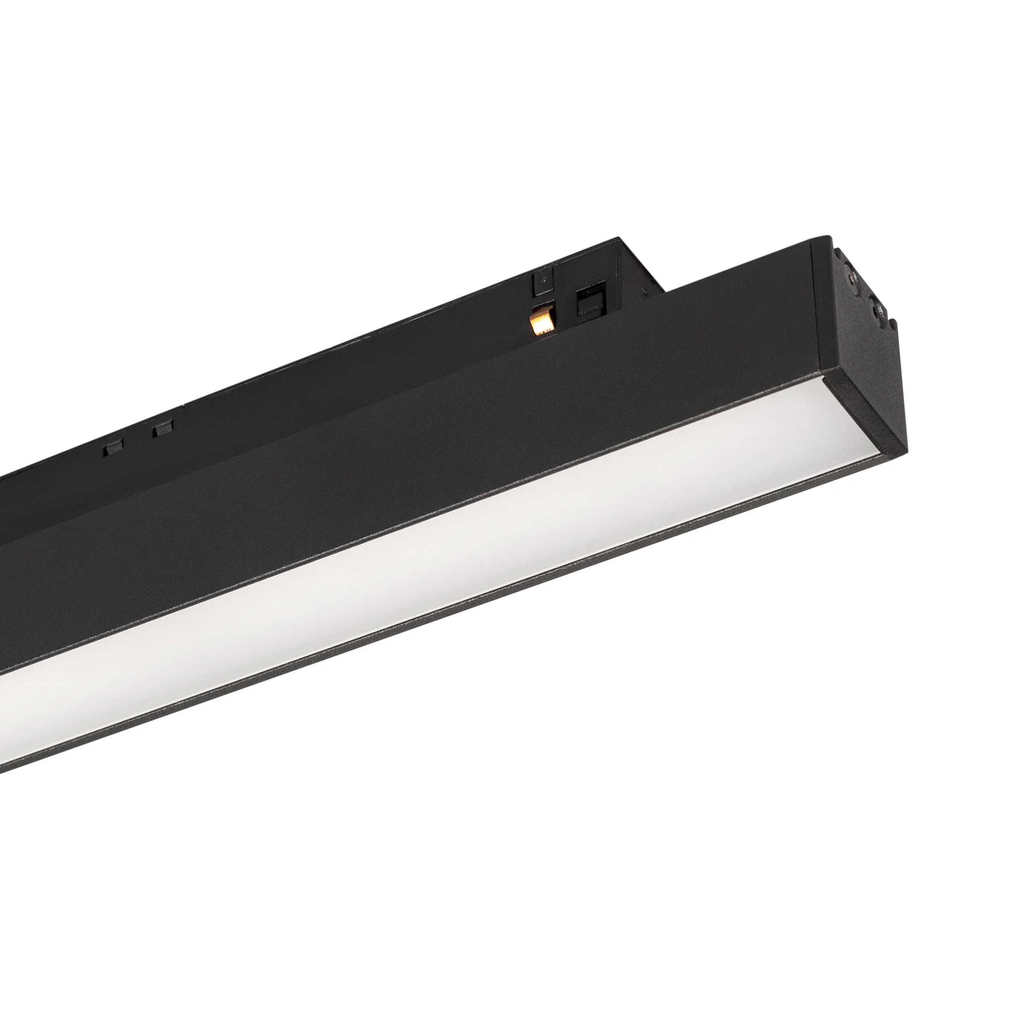 Светильник MAG-ORIENT-FLAT-L465-16W Day4000-MIX (BK, 80 deg, 48V, DALI) 036741 - Светильник для магнитных треков MAG-ORIENT шириной 26 мм с управлением DALI(DT8) и изменяемой цветовой температурой. Мощность 16 Вт, св. поток 1100-1200 лм, 54 лм/Вт, изменяе