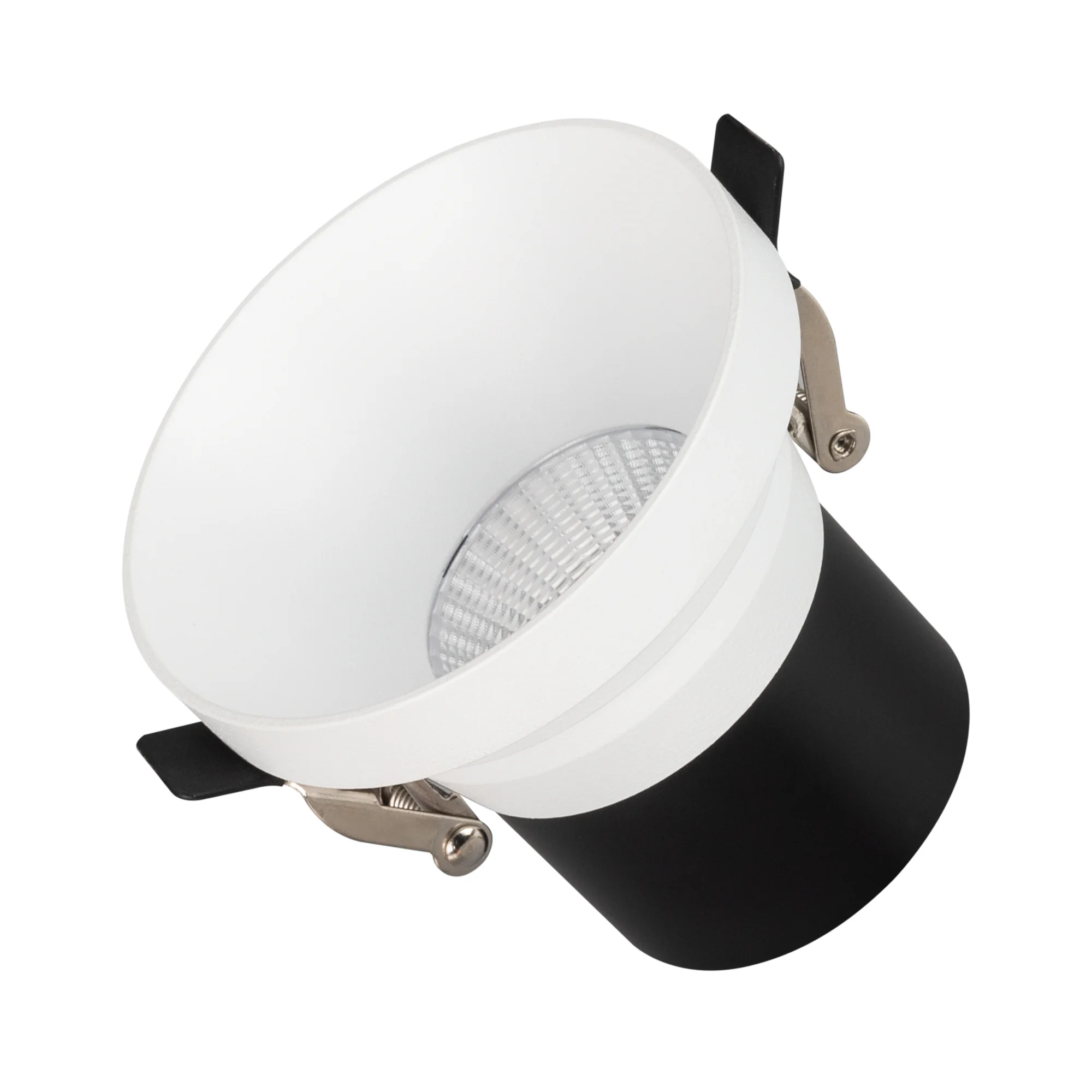 Светильник MS-VOLCANO-BUILT-R82-10W Warm3000 (WH, 38 deg, 230V) 033663 - Встраиваемый светильник даунлайт. Мощность 10 Вт, св. поток 875 лм, 88 лм/Вт, теплый 3000 K, CRI>90, UGR<16, угол 38°, напряжение питания 230 В. Белый круглый корпус из алюминия, сте