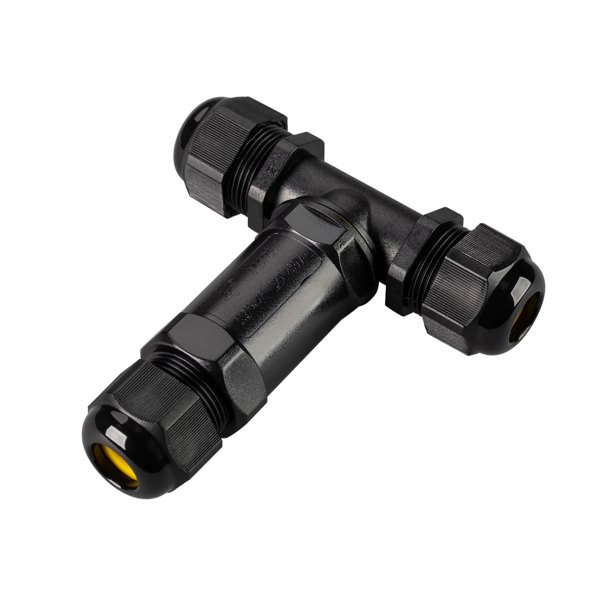Коннектор NEO-GERM-5pin-T-WTW (4-8mm) 030760 - Коннектор пластиковый Т-образный пятиконтактный для соединения проводов диаметром 4-8 мм, сечением 0,5-4 мм2. Номинальный ток 24 А. Номинальное напряжение 450 В. Цвет черный. Степень защиты IP68. Рабочая темп