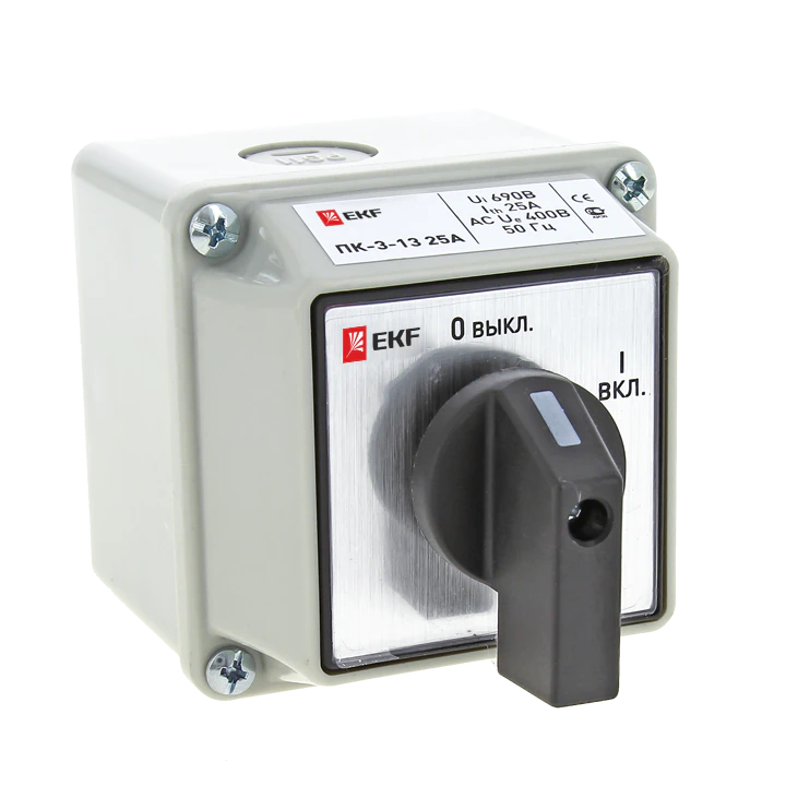 Переключатель кулачковый ПК-3-13 63А 3P "ВКЛ-ВЫКЛ" IP54 EKF PROxima
