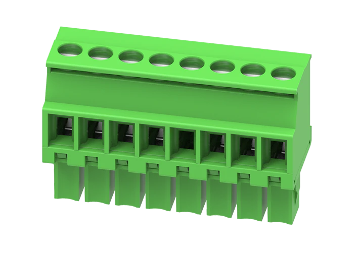 Розеточный разъем на кабель MC-RE3.5V09C-R-0001 - Розеточный разъем, угловой, на кабель, шаг: 3.5 мм, 9 полюсов, фиксация провода винтовая, исполнение: стандартное, 160V, 8A, цвет: зеленый