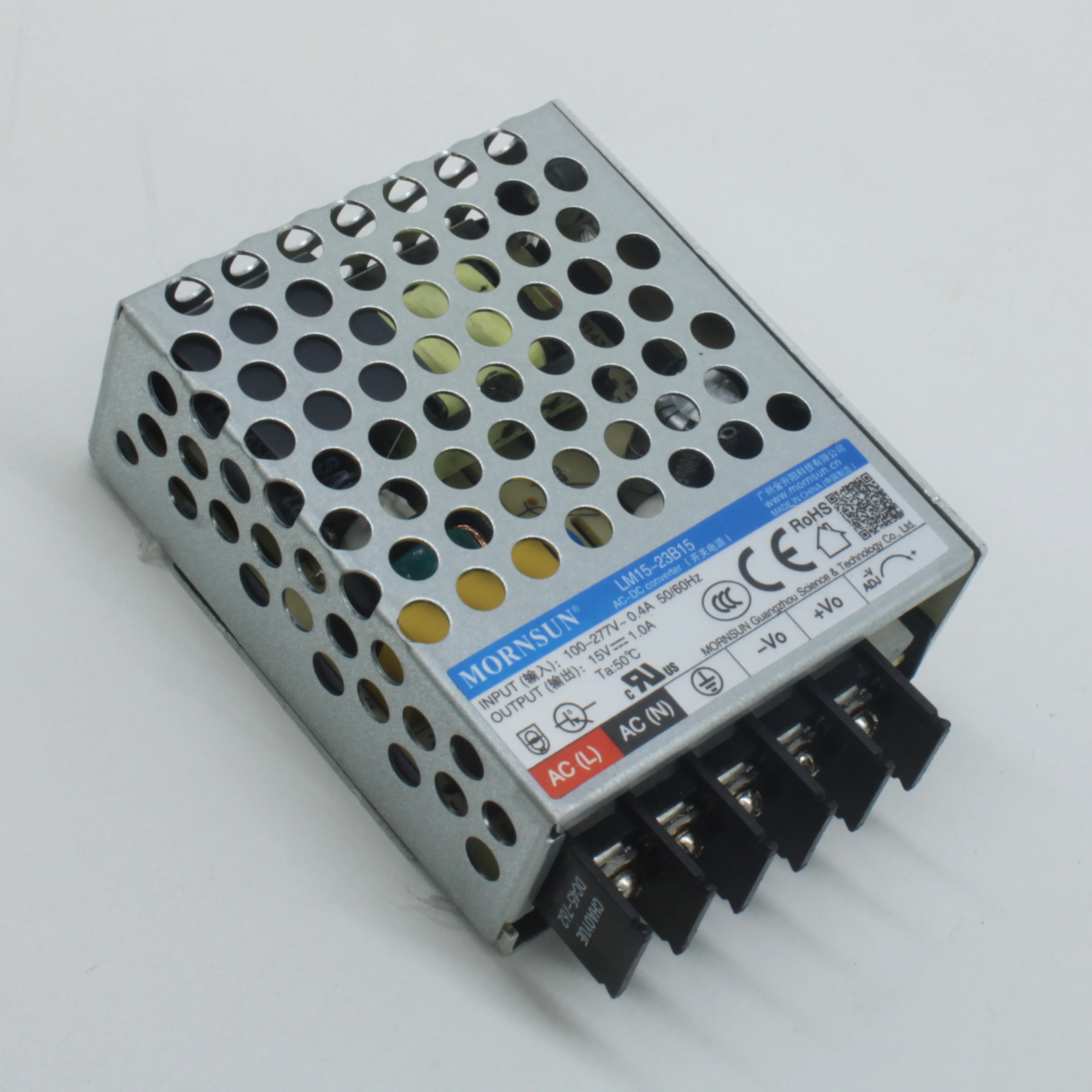 LM15-23B15 - Преобразователь AC-DC, 15Вт, вход 85...305В AC 47...63 Гц, выход 15В/1А, изоляция 4000В AC, в корпусе на шасси, -30...+70°C