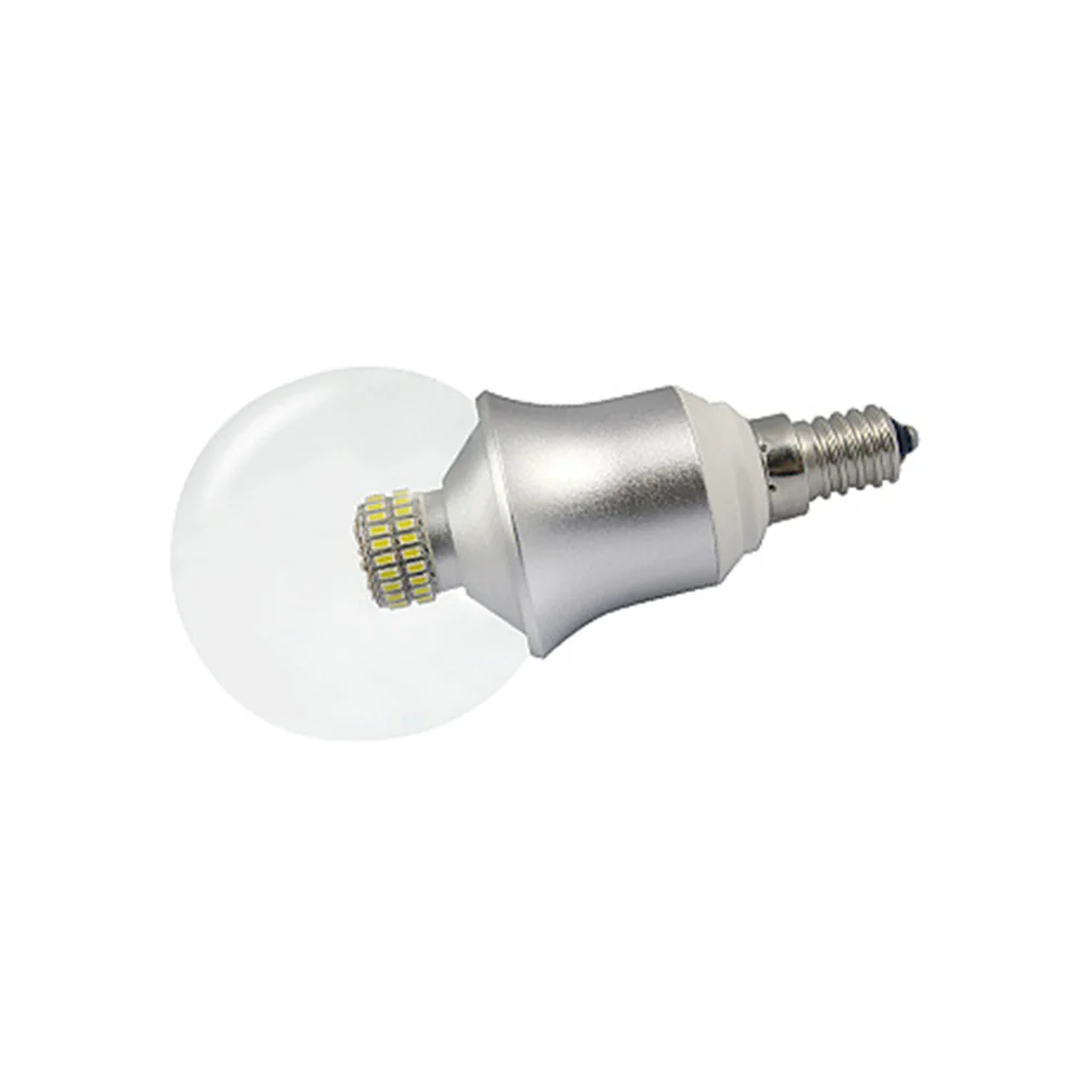 Светодиодная лампа E14 CR-DP-G60 6W White 015990 - Е14 светодиодная лампа шар G60. Корпус алюминий+стекло. Замена ламп накаливания 40Вт. Цвет БЕЛЫЙ 5500-6500K, св. поток 530 лм, угол освещения 300°. Питание 100-240V AC50/60Hz, мощность 6Вт. Размер d=60х12