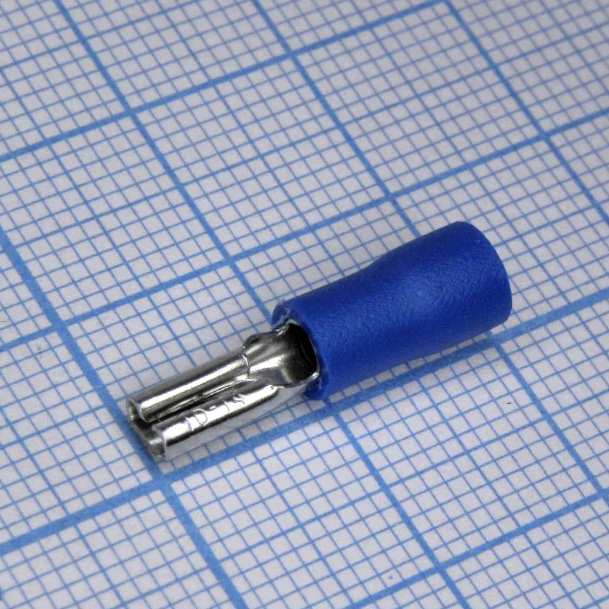 FDD2-110(8)  Blue - наконечник кабельный ножевой (гнездо) с изоляцией 0.8х2.8мм, сеч. пров. 1.5-2.5мм2