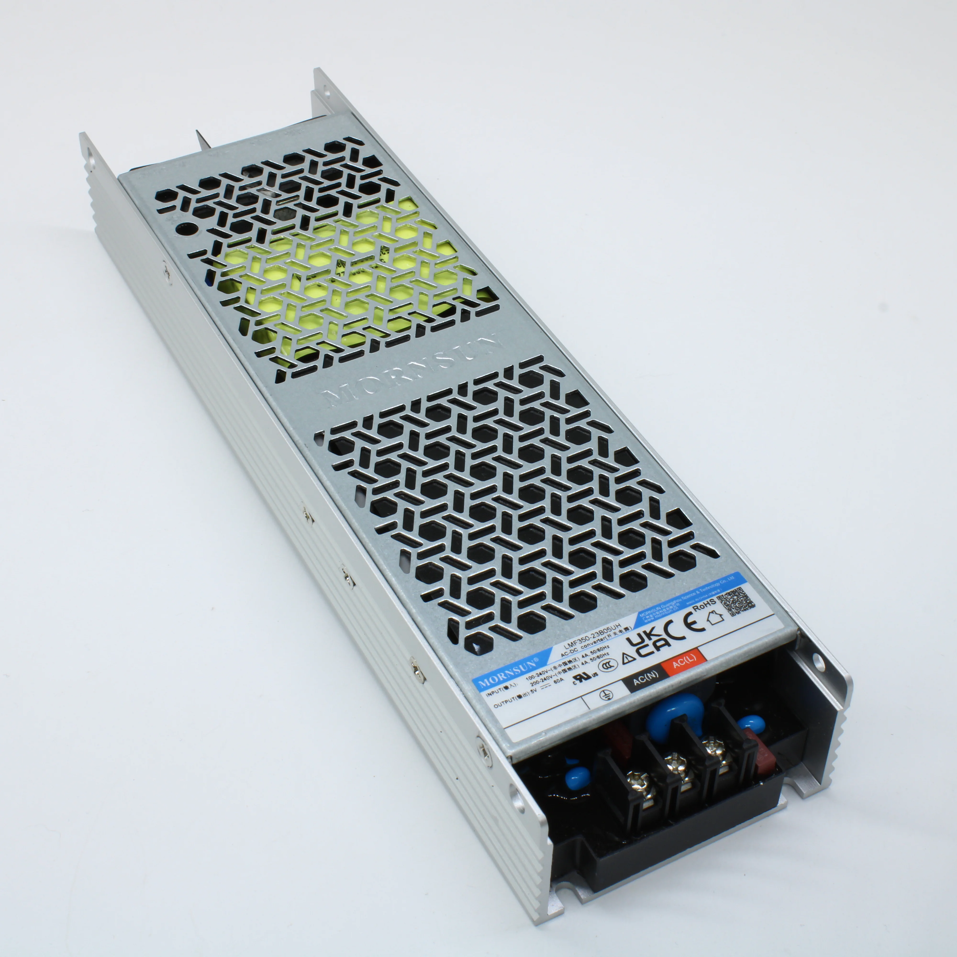 LMF350-23B05UH - Преобразователь AC-DC, 300Вт, вход 85...305В AC 47...63 Гц, выход 5В/60А, изоляция 4000В AC, в корпусе на шасси, -40...+85°C