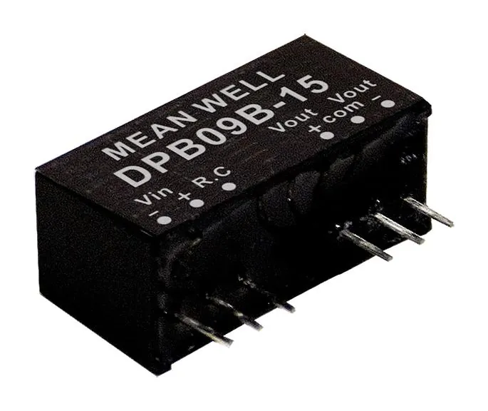 DPB09B-12 - Преобразователь DC/DC, 9Вт, Uвх=18…36В, Выход ±12В/±375мА, изоляция 1500В DC, корпус SIP8 24х9.9х11.2мм, -40°С…+90°С