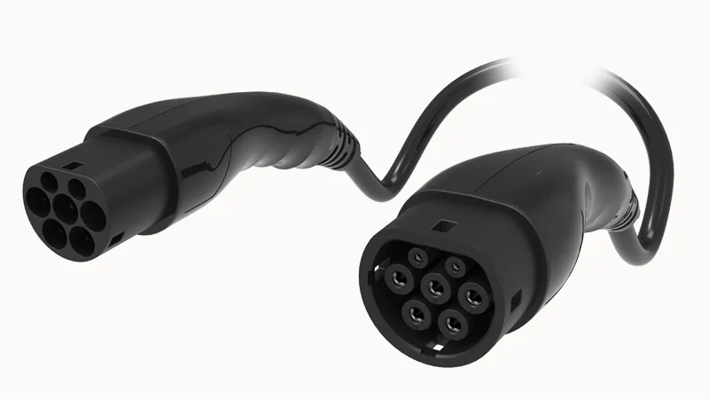 MEAC-T-032A-V1P1-03-5.0M-30A(H) - Зарядный кабель для электромобиля Type2 - Розетка Type 2 питание 3 фазы, ток 32А, шнур 5м