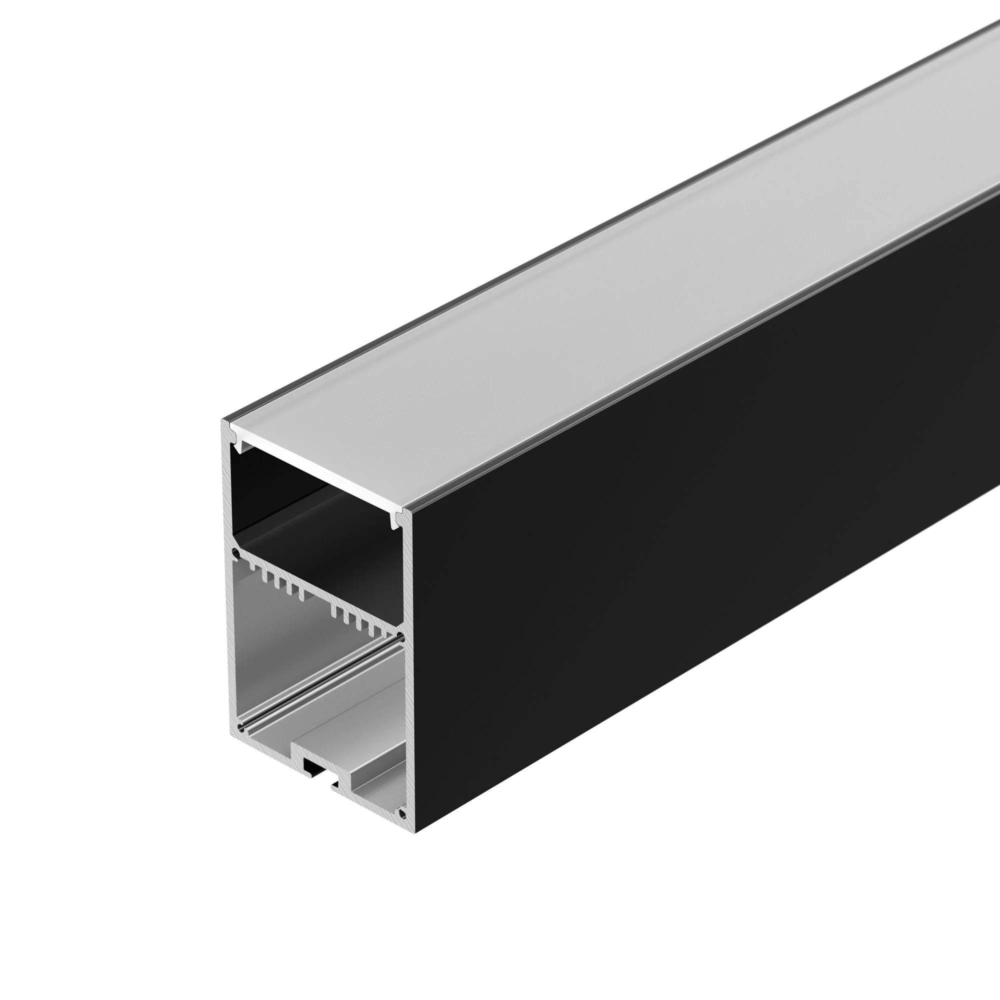 Профиль с экраном SL-LINE-4970-2500 BLACK+OPAL 027989 - Комплект с экраном. Алюминиевый профиль для светодиодных лент и линеек. Цвет - чёрный RAL9005 (порошковая окраска). Габаритные размеры (LхWхH): 2500x49x70 мм. Ширина площадки для ленты 37 мм. Заглушк