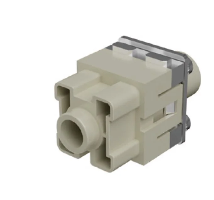 Розеточная контактная вставка HMPE200-001-F-2 - Розеточная контактная вставка, аксиальная винтовая фиксация, 1 полюс + PE, типоразмер модульный, 1000V, 200A, сечение обслуживаемых проводников 40-70 мм кв,, тип покрытия контактов: серебро
