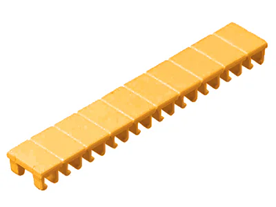 Шильдик 9705 A / 6 / 10 ORANGE - Маркировка для клемм сечением 4 мм.кв., шириной 6 мм, 10 шильдиков, оранжевая, чистая