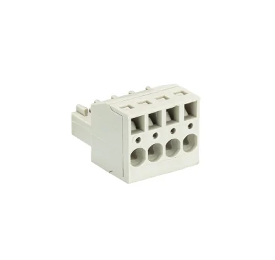 Розетка Wiecon 8513 BFK/ 4 TOP OB - Розеточный разъем, прямой, на кабель, шаг 3,5 мм, 4 полюса, номинальное сечение: 1,5 мм кв., пружинная фиксация провода, 250V, 8А, без маркировки, цвет: серый, серия 8513 BFK