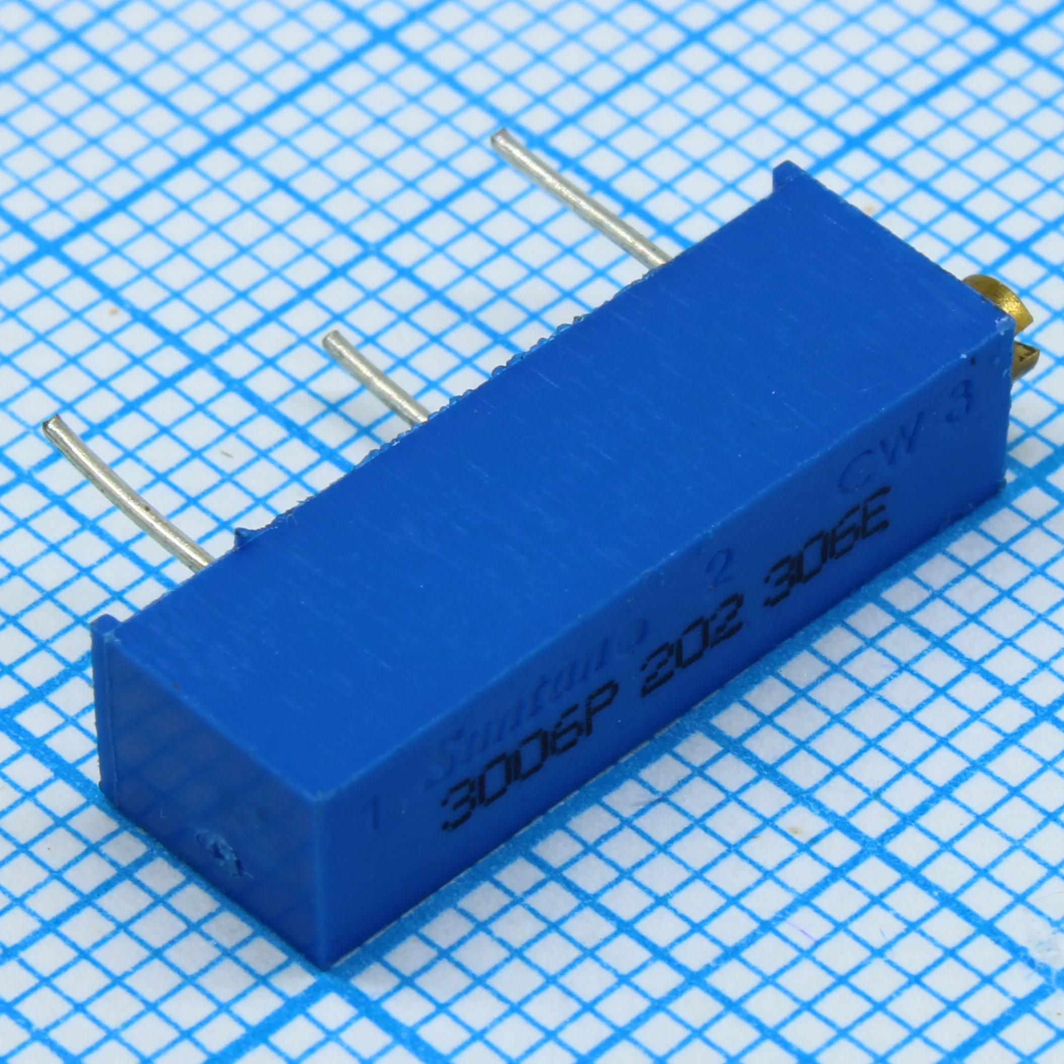 TSR-3006P-202R - Потенциометр многооборотный керметный 2кОм 0.75Вт ±10% 22 ±2 оборота, (19.05 X 4.83 X 6.35мм)