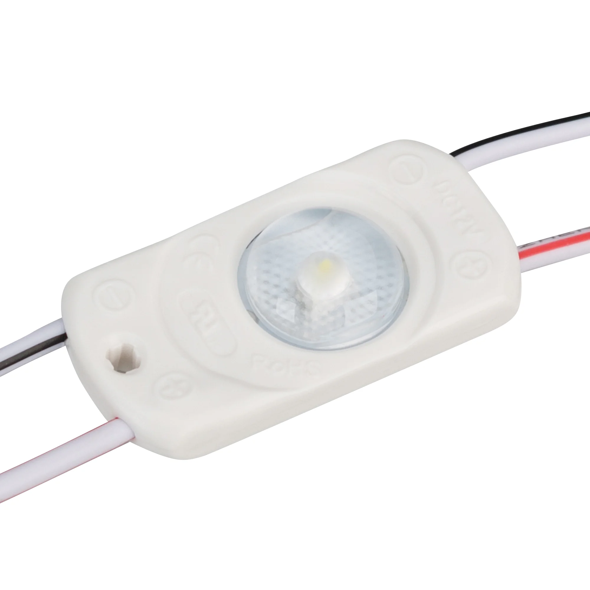 Модуль герметичный CRAFT-2835-1-12V Warm 170deg (36x17.5mm, 0.6W, IP65) 029630(1) - Герметичный светодиодный модуль IP65, ТЕПЛЫЙ 3000 К, напряжение 12 В, мощность 0.6 Вт, св. поток 60 лм, 1 светодиод SMD 2835, угол 170°. 20 шт на проводе, расстояние между